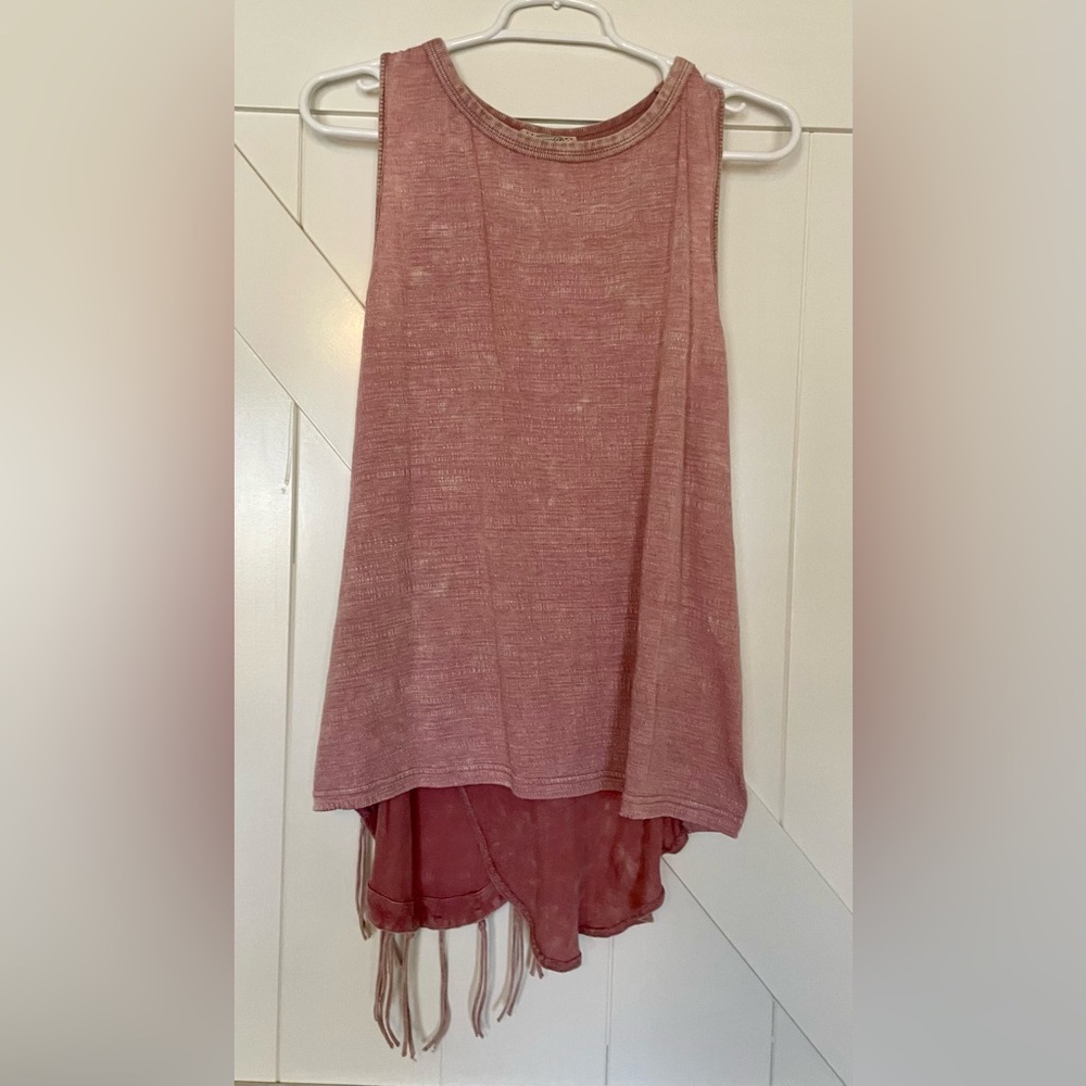 Distressed Fringe Back tank